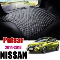 แผ่นหนังรองท้ายรถสำหรับ Nissan Pulsar C13 2014 2015 2016-2018กันน้ำแผ่นรองป้องกันพื้นอุปกรณ์เสริมไลเนอร์กระบะ