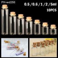 10PC Small Glass Bottles With Cork Stopper Jars 13x24mm 16x35mm Message Favor Containers Jewelry Spell Jars Tiny Wedding Vials