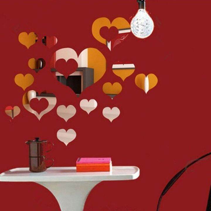 15-pcs-3d-love-heart-acrylic-3d-mirror-wall-sticker-home-living-room-background-diy-mural-decal-decoration-muursticker-removable