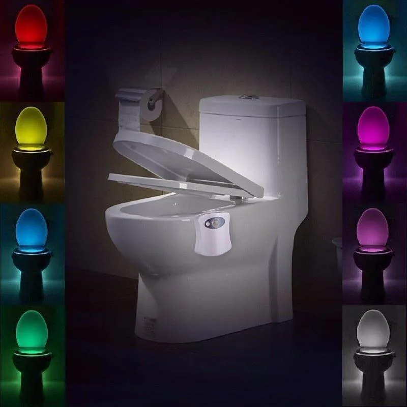 16color Smart PIR Motion Sensor Toilet Seat Night Light Waterproof  Backlight For Toilet Bowl LED Luminaria Lamp WC Toilet Light