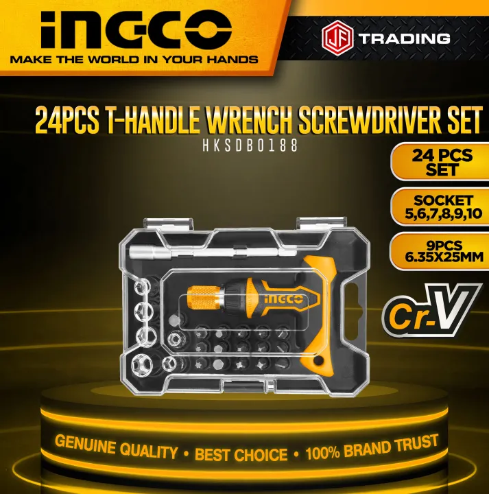 INGCO 24PCS T-Handle Wrench Screwdriver Set HKSDB0188 | Lazada PH