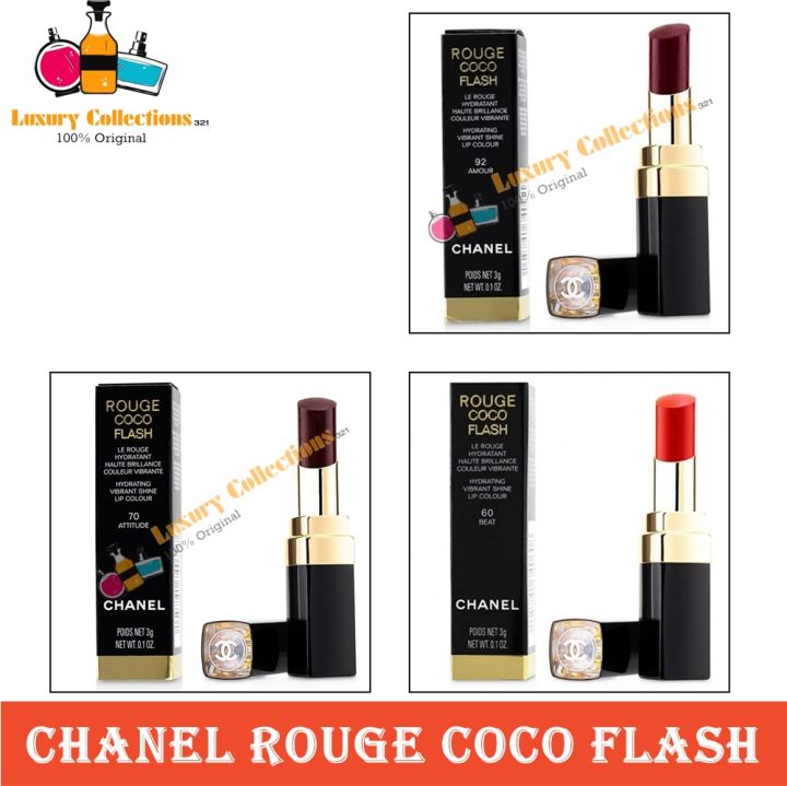 Boutique CHANEL ROUGE COCO FLASH Hydrating vibrant shine Lip colour 92 AMOUR
