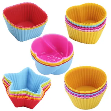 Silicone Baking Cups,12pcs-Reusable Baking Cups Wrappers Molds for Baking,  Muffin Cupcake Liners Wrappers & Dishwasher Safe