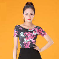 Fashion Ballroom Modern O-neck y Latin Dance Clothes Top for Femalewomengirllady,Short-sleeve Perfessional Costume YT0601