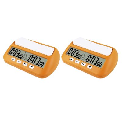 2X Chess Clock, Digital Chess Timer &amp; Game Timer, 3-In-1 Multipurpose Portable Professional Clock Yellow