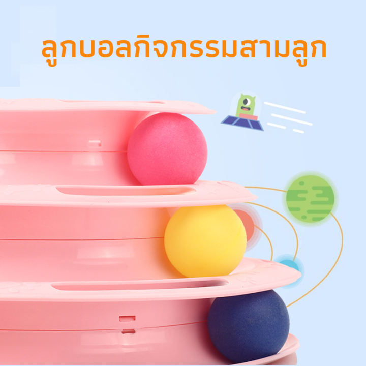 ของเล่นแมว-ฝึกทักษะแมว-บอลในราง-รางบอล-3-ชั้น-ของล่อแมว-รางบอลทาวเวอร์-3-ชั้น-ราคาถูก