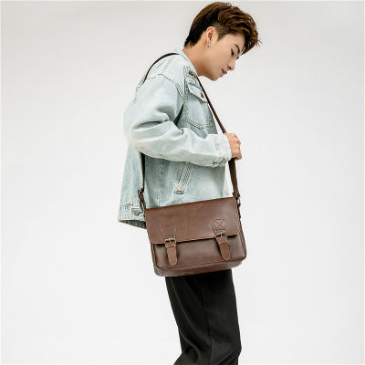 Mens Shoulder Bags PU Leather High Quaity Satchel Vintage Style Male Messenger Bags Crossbody Bag Fashion Retro Male Bags 2021