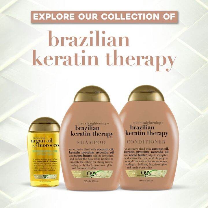 OGX Ever Straightening Brazilian Keratin Therapy Hair-Smoothing Shampoo ...