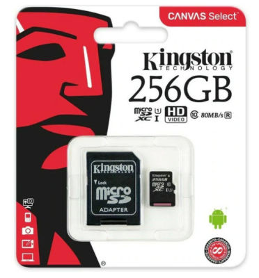 Micro SD Memory Card 256GB Ultra MicroSDXC with Adapter - 80MB/s