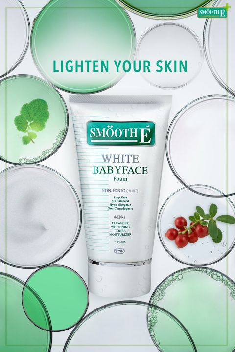 แพ็ค-3-smooth-e-white-babyface-foam-4-oz-โฟมล้างหน้าสมูทอี-สูตรไม่มีฟอง-non-ionic-ไม่อุดตัน-สำหรับผู้มีปัญหาสิว-ผิวหมองคล้ำ