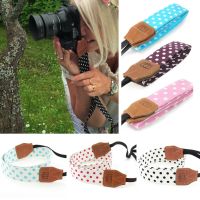 ◐ Retro Polka Dots Blue Shoulder Belt Universal Camera Strap Neck Photo Strap For Canon for Nikon for Sony for Olympus DSLR