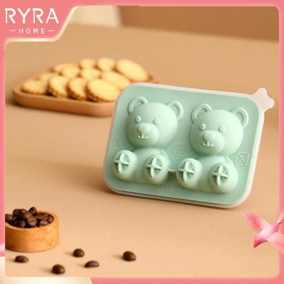 Self-made Mold Silica Gel Anti-channeling Smell Cover Ice Block Mold Creative Cute Quick Demolding Ice Lattice Bear Box Ice Maker Ice Cream Moulds