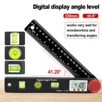 4 In1เครื่องมือดิจิตอลมุม Inclinometer ดิจิตอลอิเล็กทรอนิกส์ Goniometer มุมตรวจจับระดับวัดไม้บรรทัดจอแสดงผล LCD