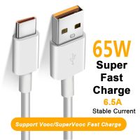 6.5A SUPERVOOC Fast Charging Type-C Cable For OPPO Find X2 Pro Reno 3 Ace X20 X50 Realme OnePlus 8 Pro 7T 7 QC3.0 XIAOMI Mi10 9 Wall Chargers