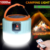 1000W Newest Camping Light Solar Outdoor USB Charging 3 Mode tent Lamp Portable Lantern Night Emergency Bulb Flashlight for Camp