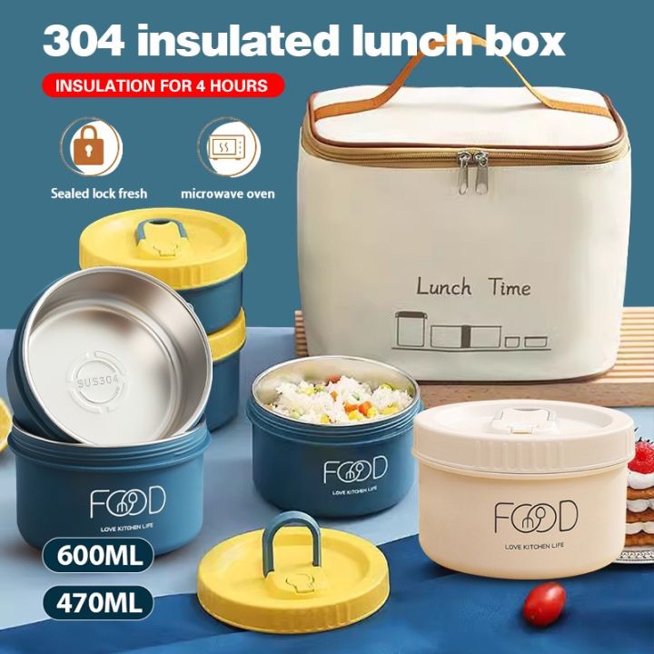 Food-grade 304 Stainless Steel Insulated Lunch Box, With
