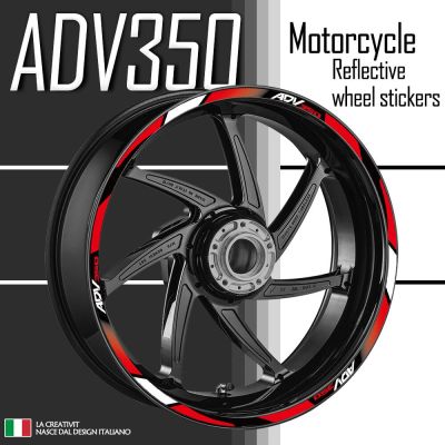 สติ๊กเกอร์ล้อรถจักรยานยนต์สะท้อนแสง ADV350ด้านในของฮับเทปแถบรูปลอกขอบสำหรับฮอนด้า ADV350 Adv 350