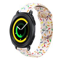 【พร้อมส่ง】สำหรับ Samsung Galaxy Watch 5 Pro จุดสีรุ้งสปอร์ตสายนาฬิกาข้อมือหัวเข็มขัดซิลิโคน (สีขาว)