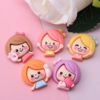 Kawaii Cartoon Girl Flat Back Resin DIY Crafts Scrapbooking Cabochons Handmade Headwear Embellishments Accessories