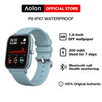 [ ลด 100 บ. คุยกับเรา]Aolon SmartWatch P8 สมาทวอทช์ สำหรับผู้ชายผู้หญิง 1.4 นิ้ว หน้าจอสัมผัสแบบเต็มฟิตเนส ตัวติดตามอัตราการเต้นของหัวใจ IP67 กันน้ำ