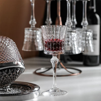 ถ้วยแก้วคริสตัลยุโรปสำหรับจัดเลี้ยงไวน์องุ่นแดงถ้วยไวน์เท้าสูงถ้วยไวน์ Relief รักแชมเปญแชมเปญสนุก