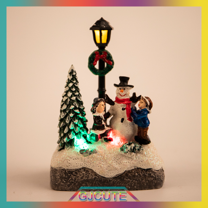 gjcute-คริสต์มาสไฟ-led-บ้านตั้งโต๊ะคอมหมู่บ้านฉากตกแต่งของขวัญ