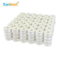 Sanbest Prewound Bobbins Threads 70D2 High Tenacity Polyester 75D2 Size L 144pcsBox White Black Machine Bobbin Thread TH00017