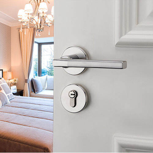 Stainless Steel Mute Door Locked Modern Wood Interior Door Lock Set