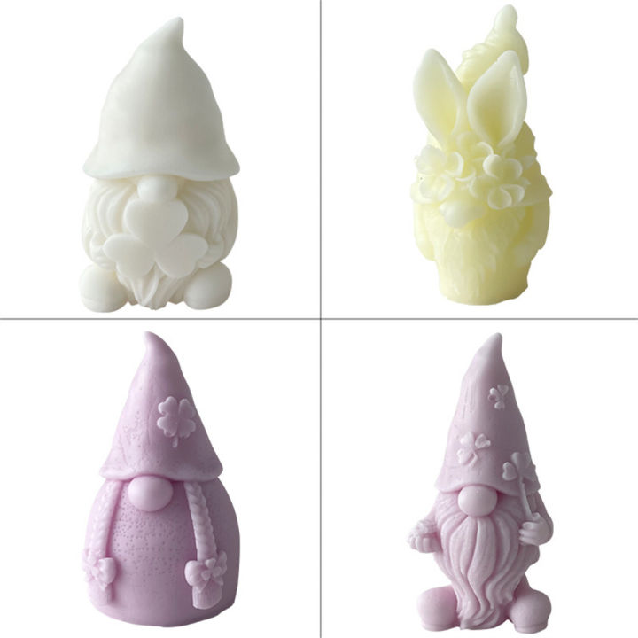 silicone-mould-diffuser-stone-mould-candle-mould-diy-handmade-tools-dwarf-faceless-old-man-clover