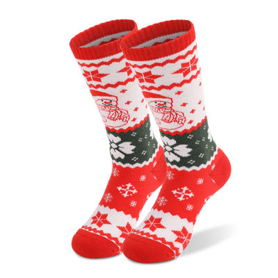 HotChildren ถุงเท้าถุงเท้าสกีเด็กอุ่นถุงเท้าความร้อนคริสต์มาสของขวัญกีฬาฤดูหนาวเล่นสกียาว Thicken ถุงเท้าผ้าฝ้าย