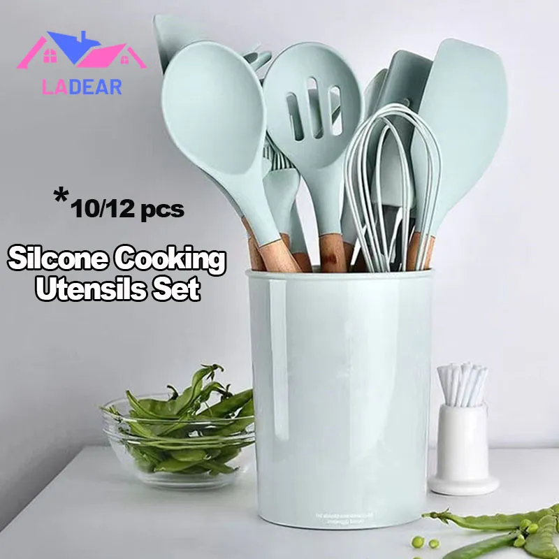 Cooking Utensils Set Universal 10pcs Silicon Non Stick Cook Wear