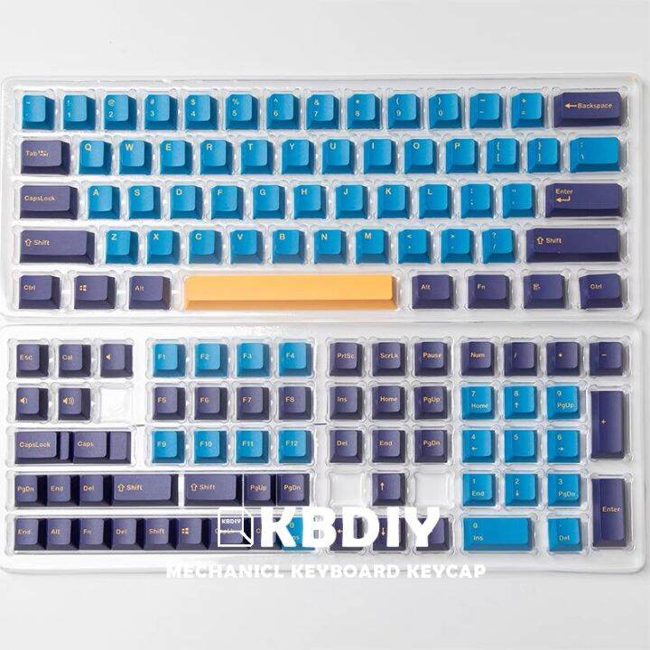 kbdiy-ปุ่มกด-pbt-nbsp-ยิงสองครั้ง127คีย์โปรไฟล์-oem-สีน้ำเงินที่กำหนดเองสำหรับคีย์บอร์ดเล่นเกมเชิงกล-nautilus-61-gk61ตัวครอบปุ่มคีย์บอร์ด