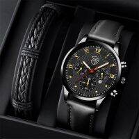 （A Decent035）Mens Fashion WatchesMen Business LeatherWristwatch Male Mainstreet Masculino