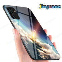 Jingsanc ฝาครอบกรอบ TPU แบบนุ่มสำหรับ Samsung Galaxy เคสใส่โทรศัพท์ A24ไล่ระดับสีรุ้ง,เคสสีสันกระจกรูปดาว A24 Samsung