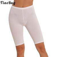 สตรียืดสีทึบโยคะกางเกงขาสั้นยืดหยุ่นเข็มขัดสั้น Leggings กางเกง Homewear Loungewear