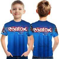 [5-15 Years Old]  Spring Summer New Style Children Boys Girls 3D ROBLOX Printed Korean Student Daily T-Shirt Party Casual Breathable Round Neck Top