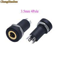 ChengHaoRan 1pcs PJ392A 3.5MM Audio Jack Socket 3/4 Pole Black Stereo Solder Panel Mount Gold With Nuts PJ-392A