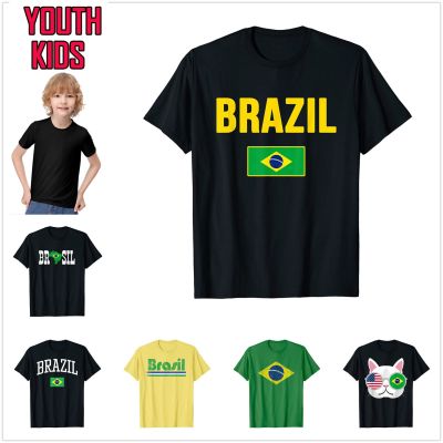 ผ้าฝ้าย 100% เด็กบราซิลธงบราซิลบราซิล RIO DE JANEIRO เสื้อยืดเด็ก T เสื้อครอบครัวเสื้อเด็กผู้หญิง TEE