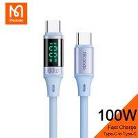 Mcdodo 100W USB C To Type สาย5A PD จอแสดงผลดิจิตอลสายซิลิโคนเจลสำหFlag man Xiaomi Samsung Macbook iPad สายส่งข้อมูล