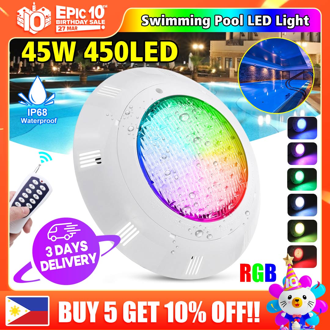Lot 2/4/8PCS Swimming Pool Light RGB LED Waterproof Underwater Remote Control 