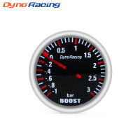 Dynoracing 2 52MM 3บาร์บูสต์เทอร์โบGauge MechanicalสีขาวLedหน้าปัดบูสเตอร์ควันเลนส์Boost Sensor BX101537