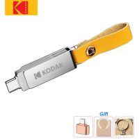 Kodak K243C USB Flash Drive โลหะ USB3.1 Pendrive 32GB64GB128GB Type c OTG แฟลชไดรฟ์ Landyard สำหรับคีย์ cle usb สำหรับสมาร์ทโฟน