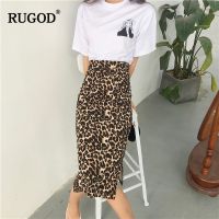 【CW】 RUGOD Korean Leopard Print Skirt 2020 Fashion Elastic Waist Snake for