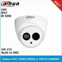 Dahua กล้อง DH-HAC-HDW1200EQ-A HDCVI ของแท้2MP ไมโครโฟนในตัวกล้องวงจรปิดรักษาความปลอดภัย IP67 50เมตร HAC-HDW1200EQ-A