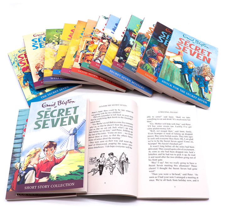 seven-little-detectives-16-volumes-boxed-the-secret-seven-english-original-book-english-chapter-bridge-detective-novel-enid-blyton-elementary-and-middle-school-students-extracurricular-reading