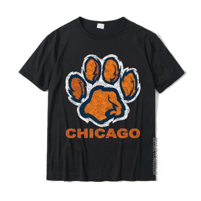 Funny Vintage Foot Paw Bear Orange Chicago Gifts T-Shirt Plain Men T Shirt Customized Tshirts Cotton Printed