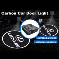NEW 2PCS Lexus Logo Wireless Carbon Welcome Car Door Light Sensor IS LC LFA LX NX RX ting