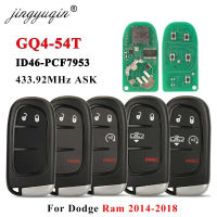 Jingyuqin GQ4-54T ID46รถกระบะระยะไกลกุญแจรถสำหรับ Dodge Ram 1500 2500 3500 2014 2015 2016 2017 2018 Keyless FOB 433เมกะเฮิร์ตซ์2345 BT