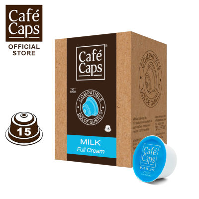 Cafecaps - Nescafe Dolce Gusto Compatible Milk (1 กล่อง X15 แคปซูล) - Dolce Gusto แคปซูลที่เข้ากันได้แคปซูลกาแฟที่ นมเพื่อสุขภาพแสนอร่อยที่ทำจากนมสดพาสเจอร์ไรส์ปรุงสำเร็จ ไม่เติมน้ำตาล. แคปซูลกาแฟใช้ได้กับเครื่อง Dolce Gusto เท่านั้น