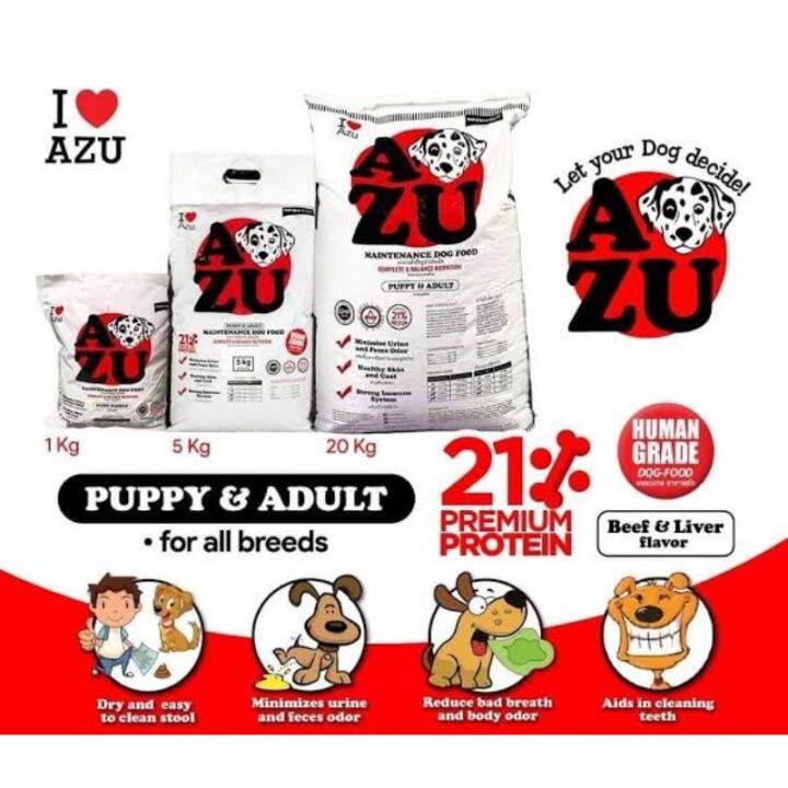 AZU Dog food for PuppyAdult 1kg Original Packaging Lazada PH